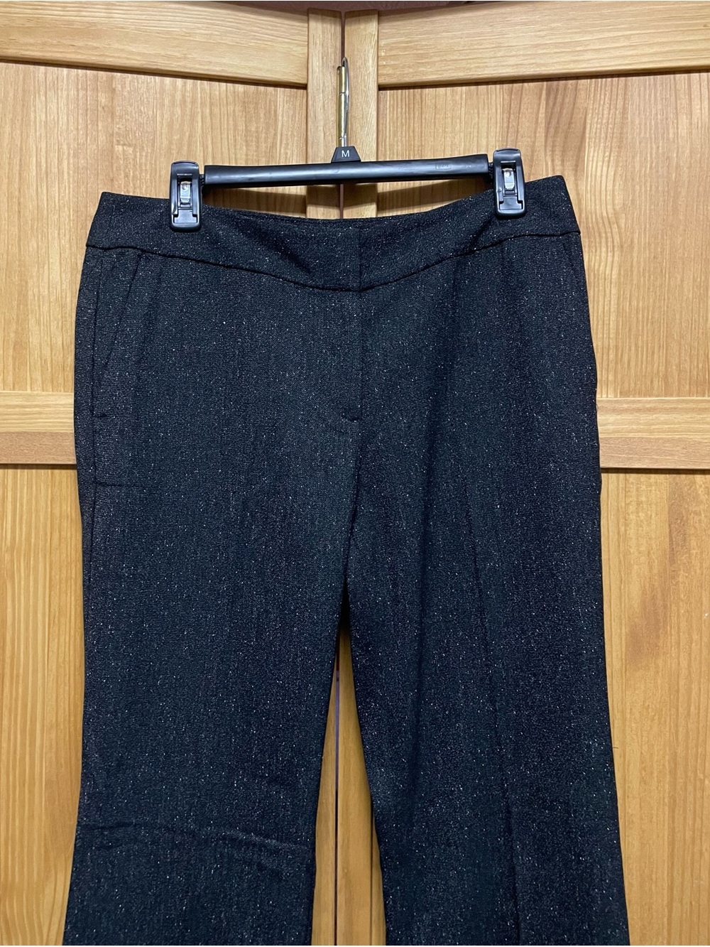 Women’s Black Speckled Straight-Leg Pants - Ann Taylor Factory